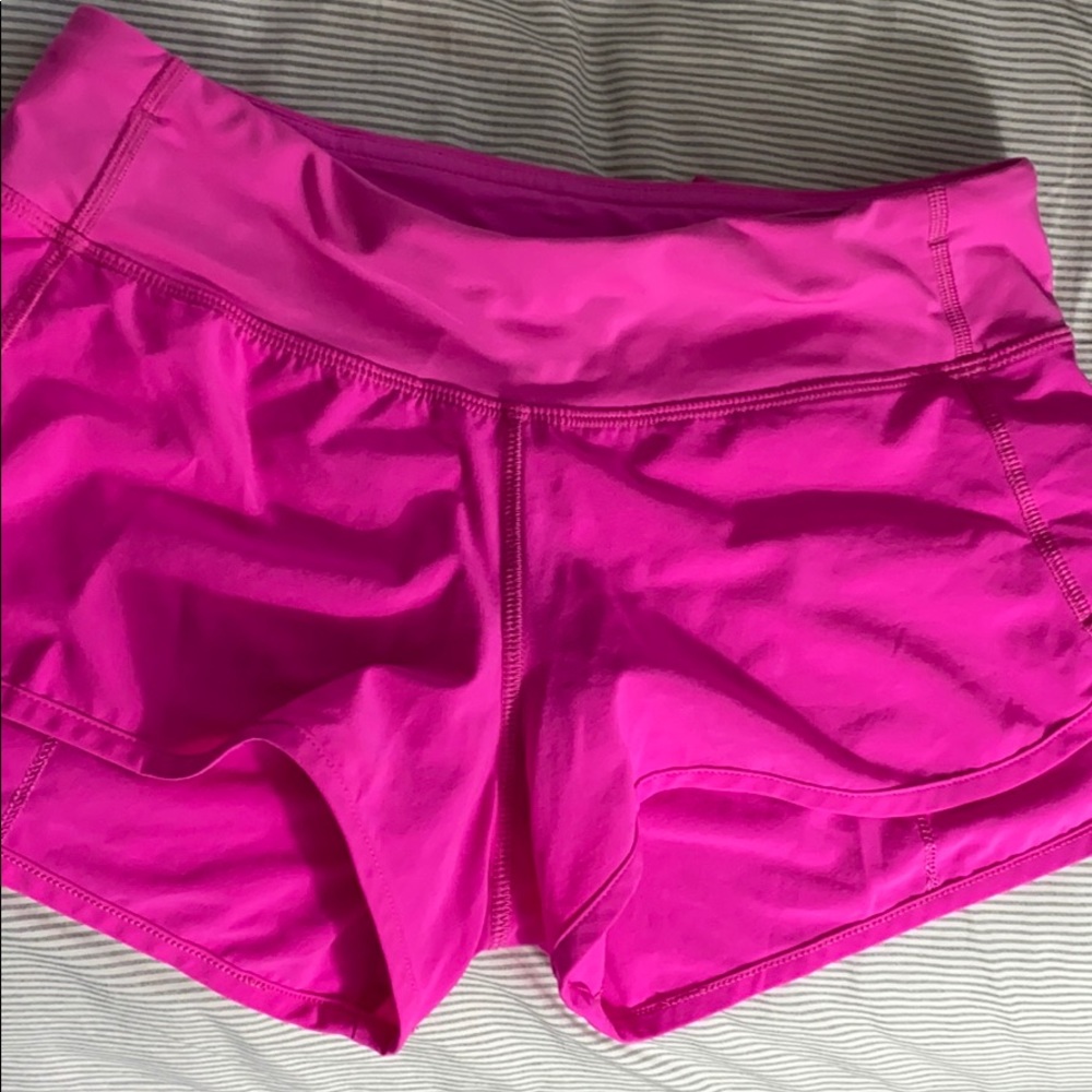 Lululemon hot pink speed shorts size 4